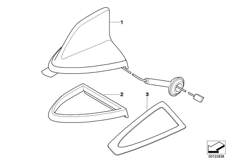 BMW Antenna Gasket and Adhesive Tape Set