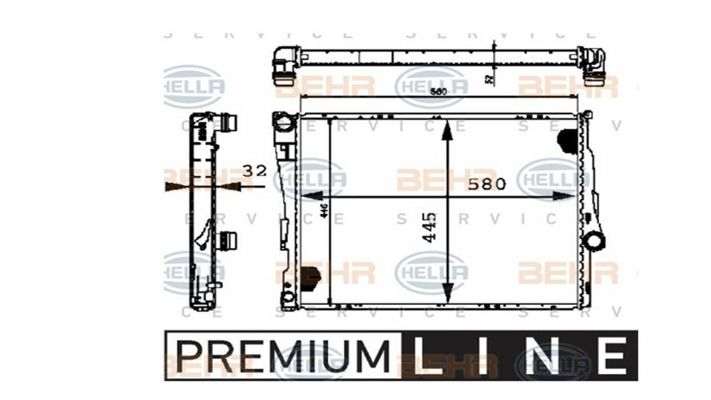 BMW Engine Coolant Water Radiator