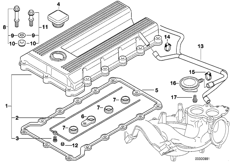 Genuine Elring BMW Cylinder Head Valve Rocker Cover Gasket Set