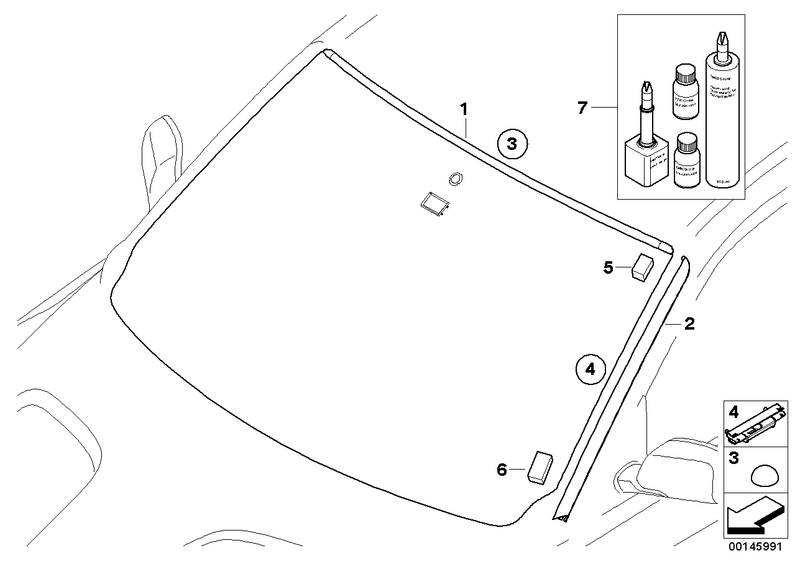 Genuine BMW Windscreen Seal Rubber Upper