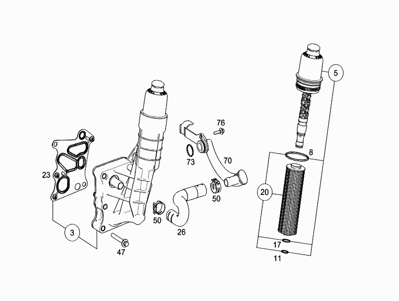 Mercedes-Benz Engine Oil Cooler and Filter Housing