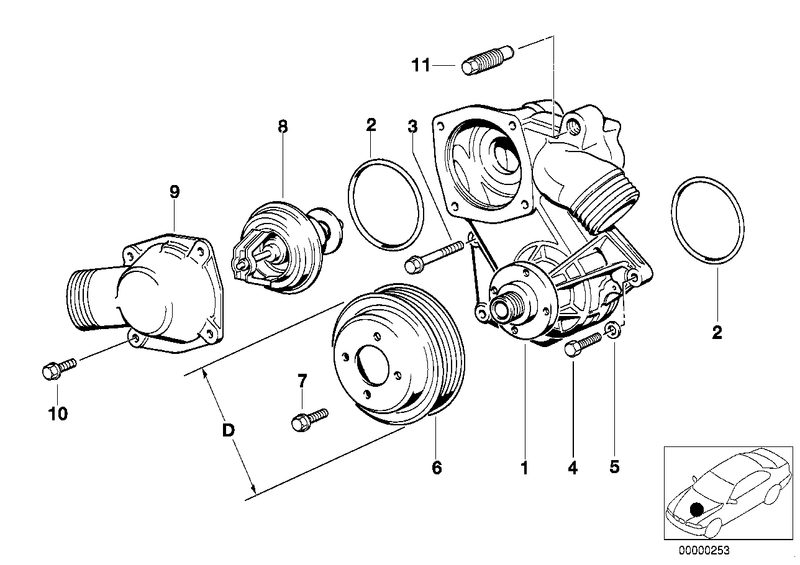 Genuine BMW Thermostat Cover E31 E32