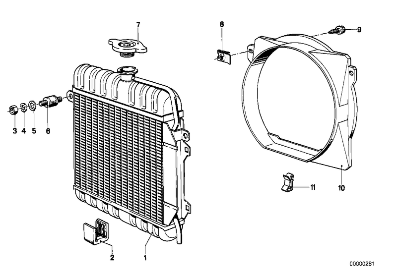 Genuine BMW Radiator Fan Shroud