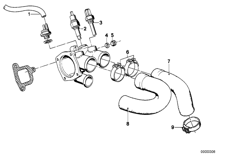 Genuine BMW Engine Radiator Coolant Water Hose