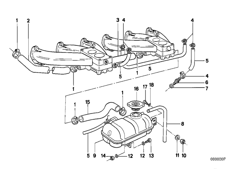 Genuine BMW Engine Radiator Coolant Water Hose