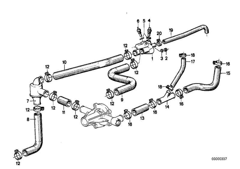 Genuine BMW Cooling System Thermostat Water Hose