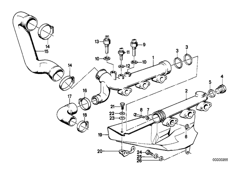 Genuine BMW Engine Coolant Water Hose