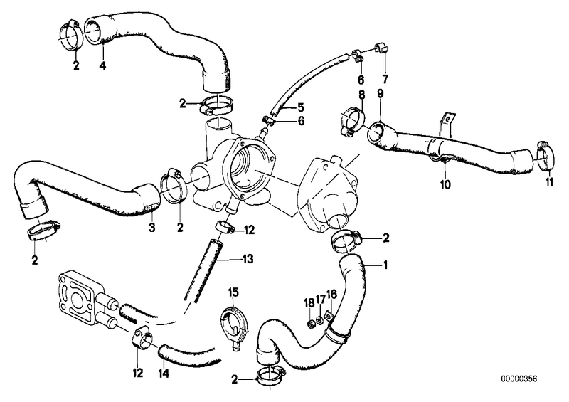 Genuine BMW Engine Radiator Coolant Water Hose