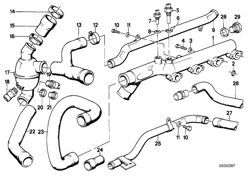 Genuine BMW Engine Coolant Water Hose