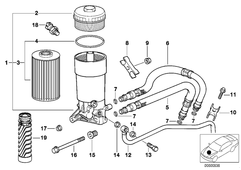 Genuine Hengst BMW Engine Oil Filter and Seal Kit