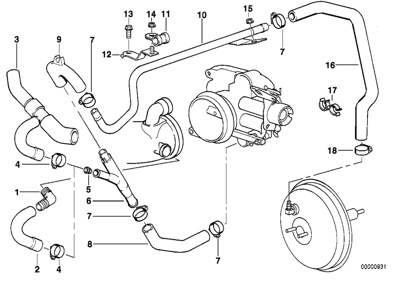 BMW Air Pump Brake Booster Vacuum Valve