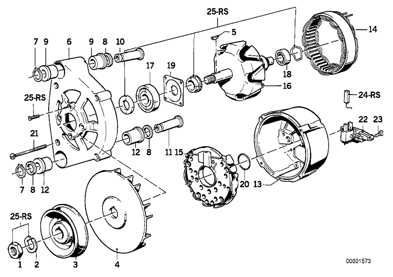 BMW Generator Alternator Grooved Ball Bearing