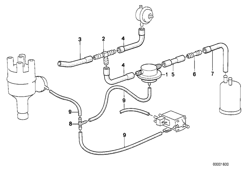 Genuine BMW Control Unit Air Valve Carburetor Hose