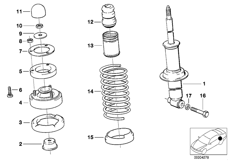 Genuine BMW Rear Shock Absorber Rubber Cap