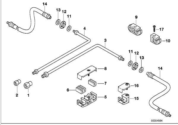 Genuine BMW Brake Pipe Hose Bracket