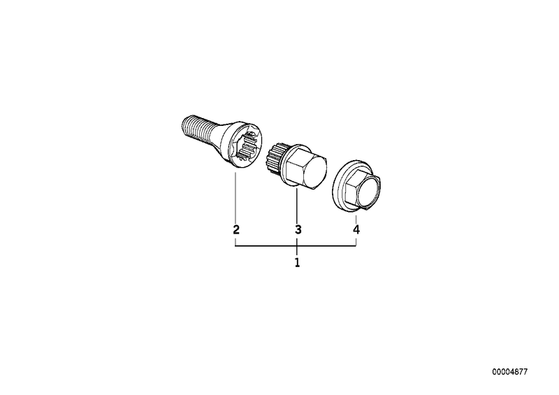 Genuine BMW Wheel Lock Bolt with Code