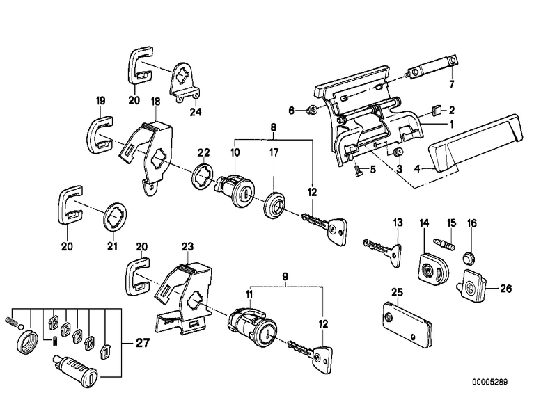 BMW Repair Kit Lock Cylinder Left