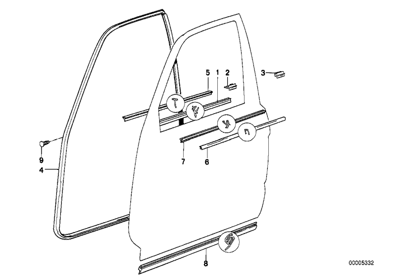 Genuine BMW Inner Window Weather Strip