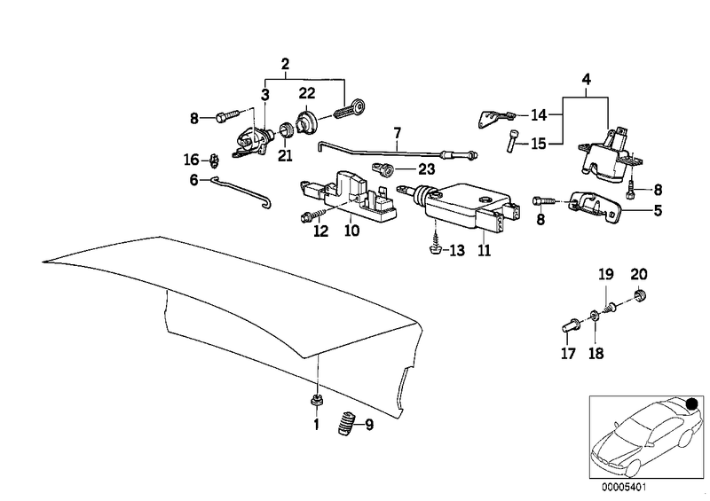 Genuine BMW Boot Trunk Lock Connecting Rod