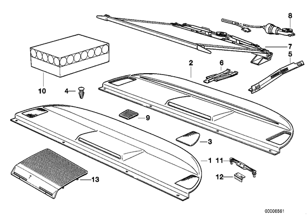 Genuine BMW Rear Window Shelf Sun Blind Grille