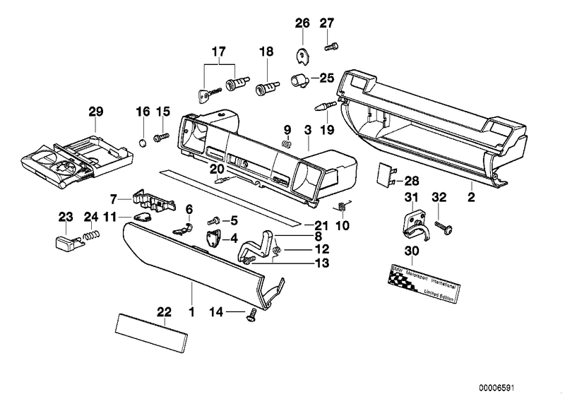 Genuine BMW Retainer Spring Glove Box