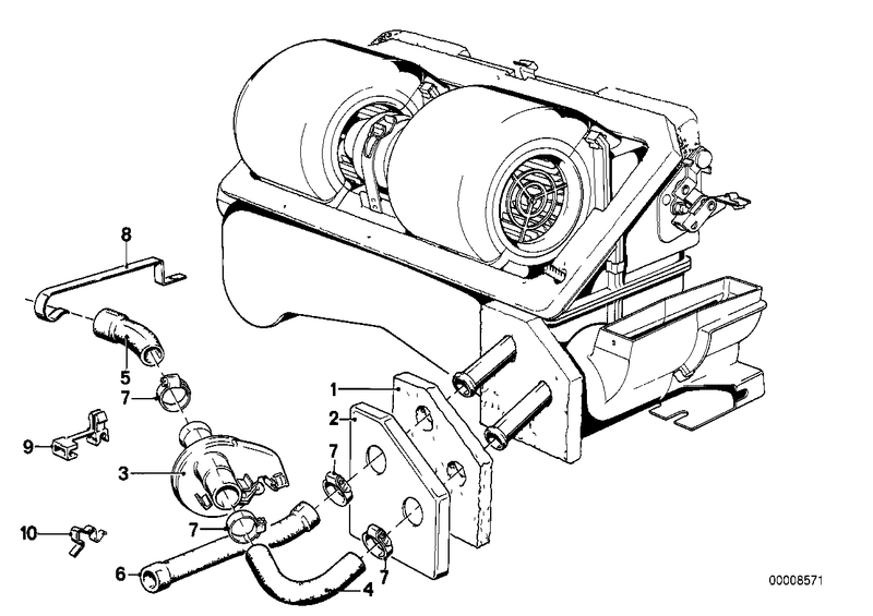 BMW Coolant Water Hose Return Thermostat to Water Valve