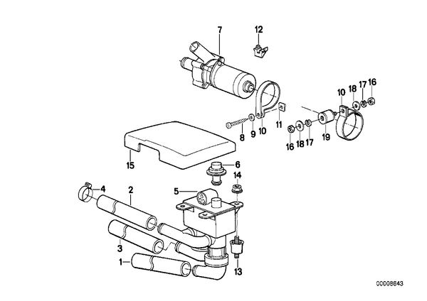 BMW Water Hose Heater Air Conditioning