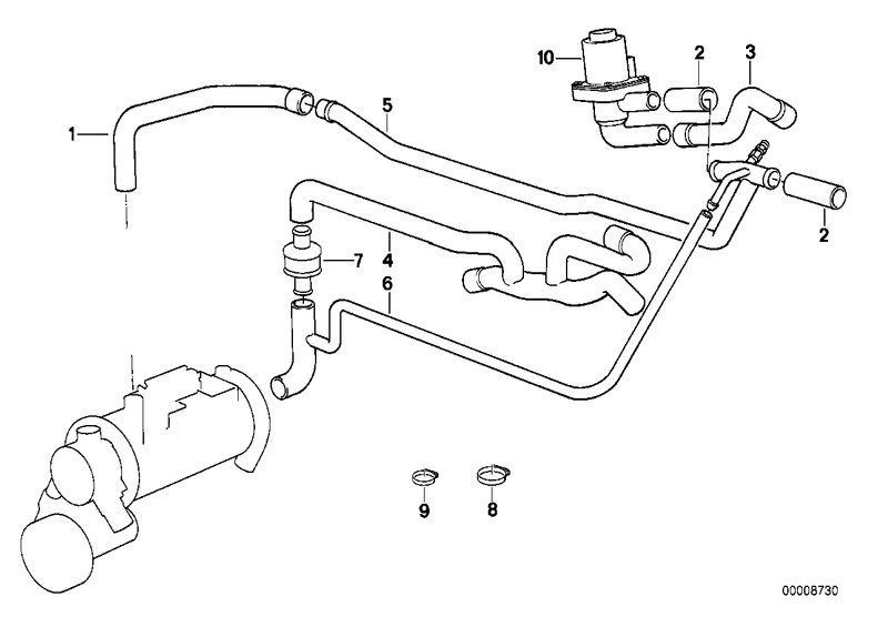 Genuine BMW Heater Water Hose Return