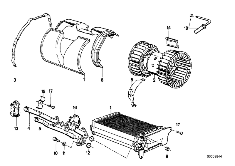 BMW Heater Core Outlet Water Pipe