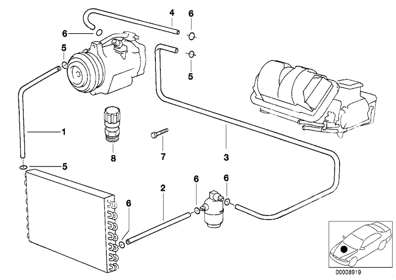 Genuine BMW Air Conditioning High Pressure Hose