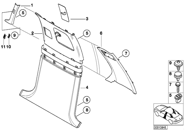 Genuine BMW Seat Belt Height Adjustment Cover