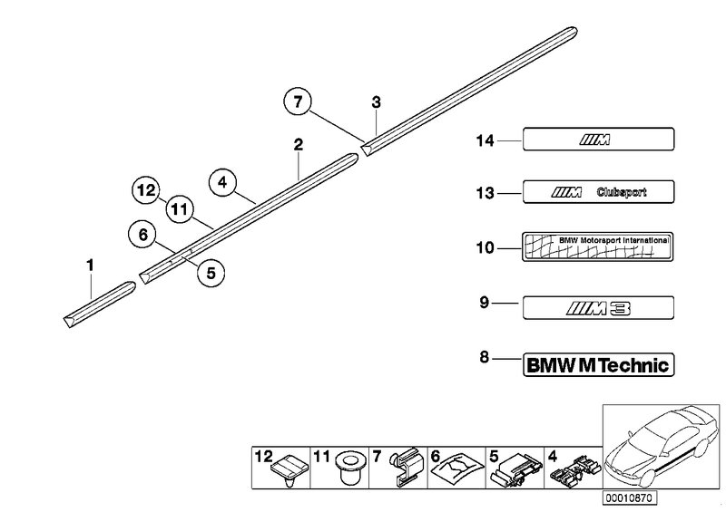 Genuine BMW Front Fender Moulding Rubber Trim