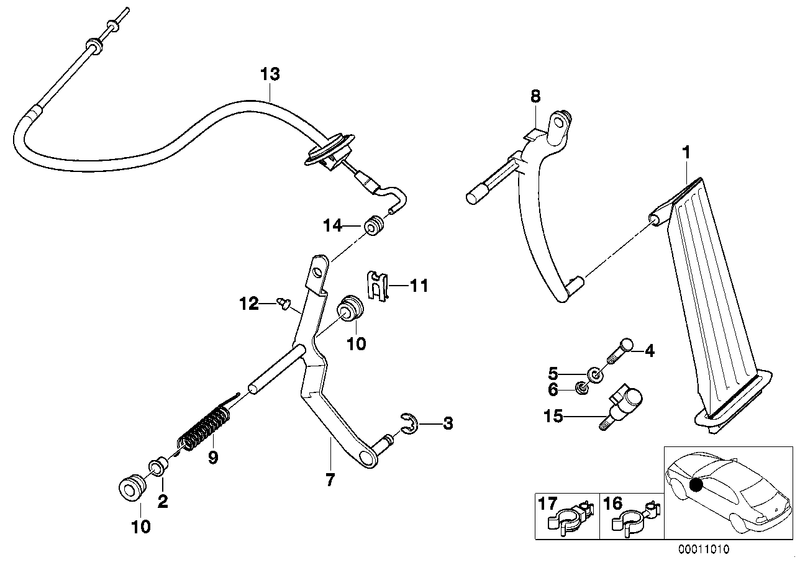 BMW Accelerator Bowden Cable