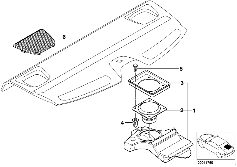 Genuine BMW Rear Cargo Shelf Speaker Cover