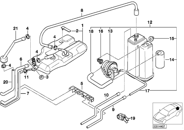 Genuine BMW Fuel Tank Filler Breather