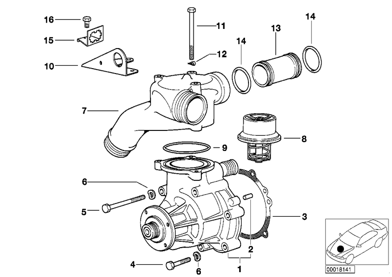 BMW Engine Coolant Water Pump and Seal Gasket