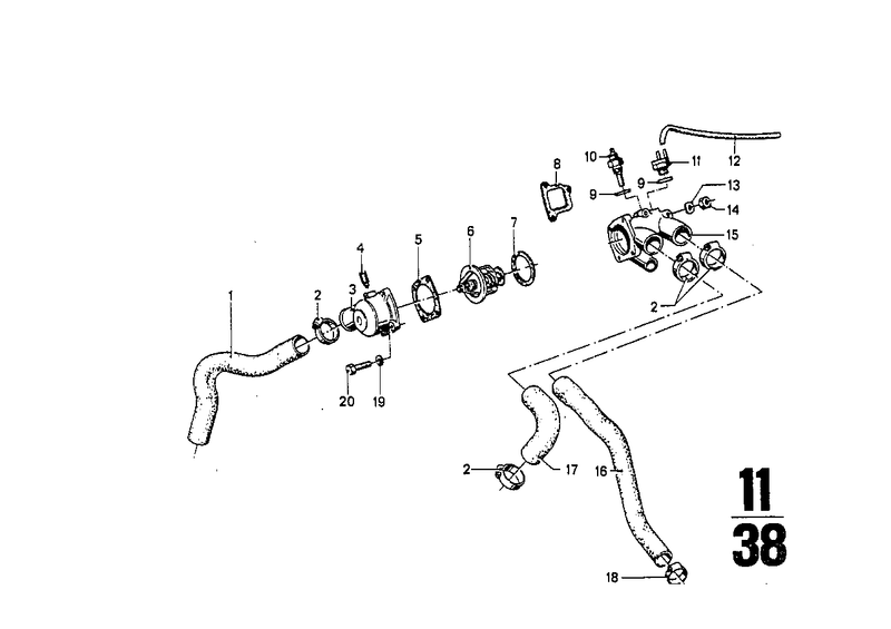 BMW Engine Radiator Coolant Water Hose