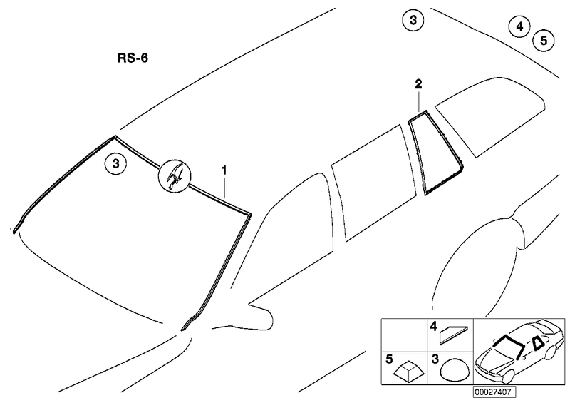 Genuine BMW Windscreen Seal Rubber Upper