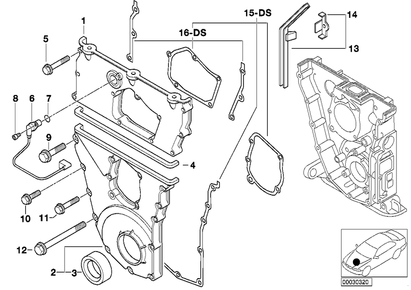 Genuine BMW Upper Timing Chain Case Gasket Set