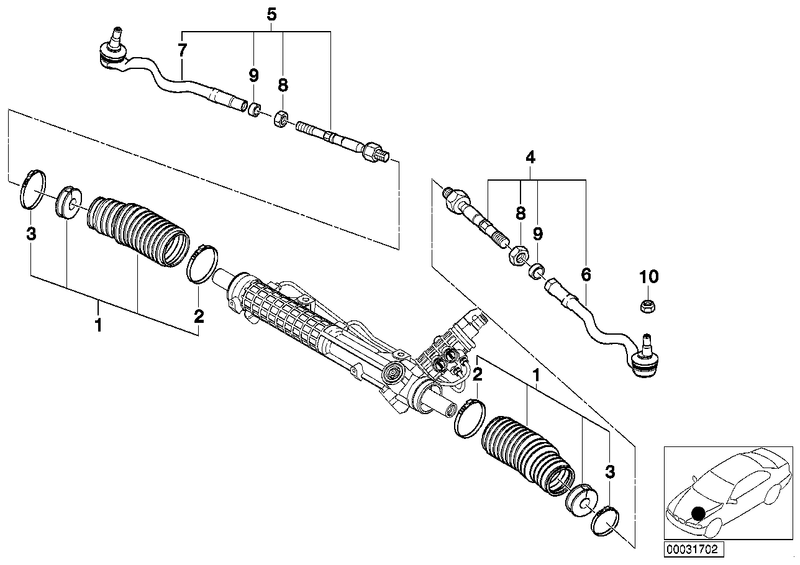 Genuine Lemforder BMW Steering Rack and Pinion Bellow Boot Kit