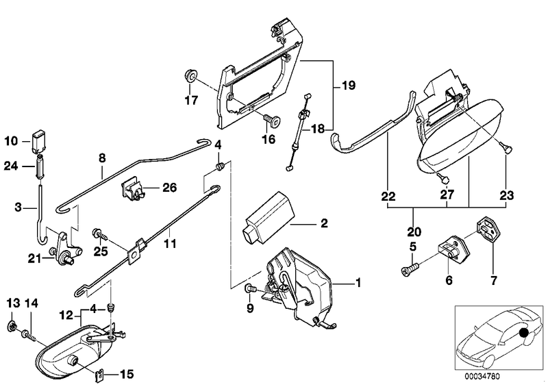 BMW Clip Door Lock Rear