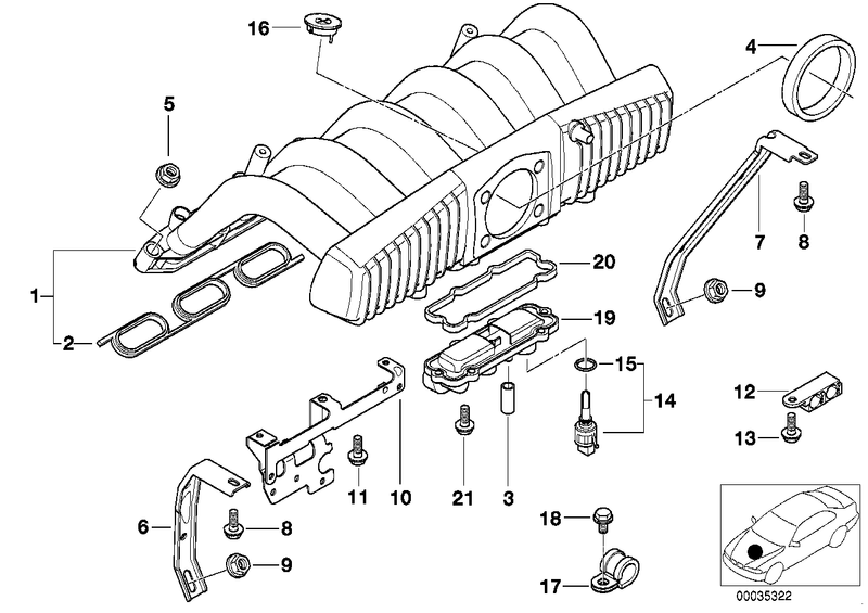 BMW Land Rover Throttle Housing Intake Manifold Gasket