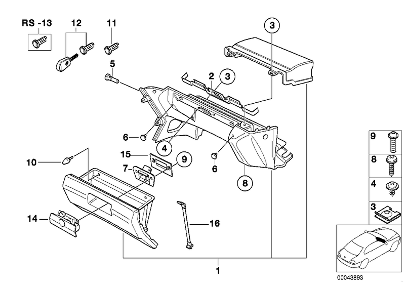 Genuine BMW Glove Box Pin