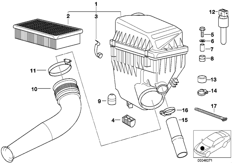 Genuine BMW Intake Silencer Suction Tube