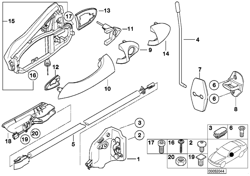 BMW Door Handle Carrier Frame