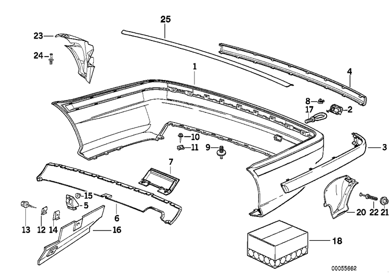 Genuine BMW Rear Bumper Guard Trim Panel