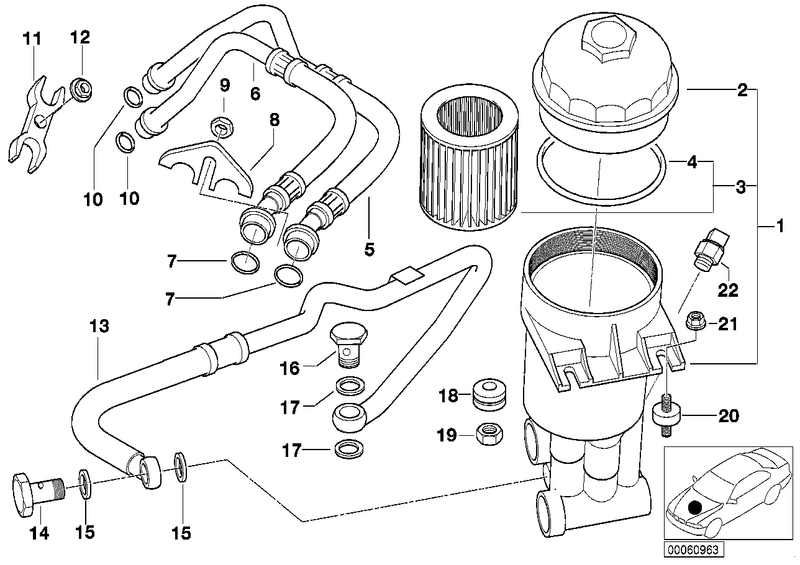 Genuine Hengst BMW Engine Oil Filter and Seal Kit