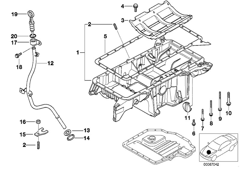 Genuine Elring BMW Oil Pan Sump Gasket