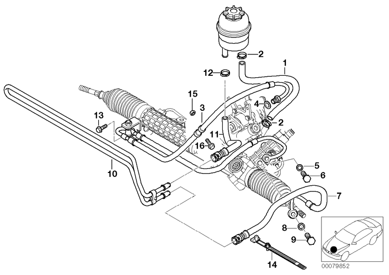 Genuine BMW Power Steering Hydraulic Fluid Return Hose