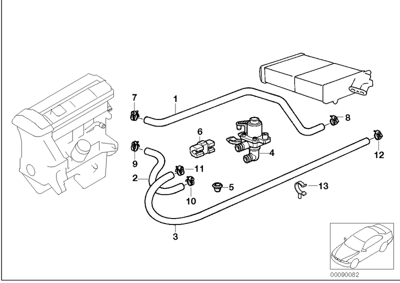 Genuine BMW Engine Coolant Radiator Water Hose